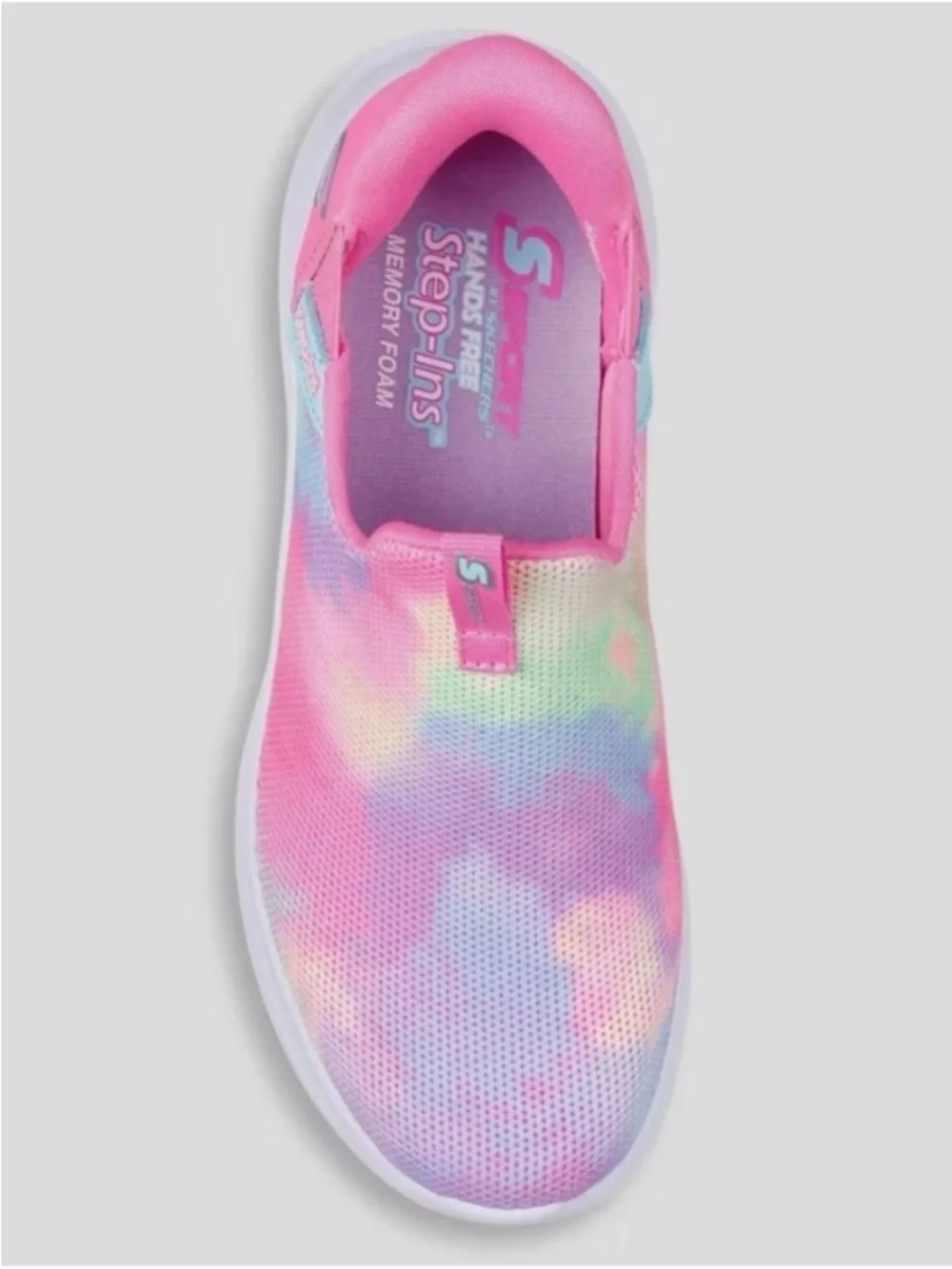 Skechers Kids Slip-On Sneakers in Pink Multi Rainbow - Picture 10 of 12